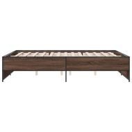 Рамка за легло, кафяв дъб, 140x200 см, инженерно дърво и метал