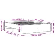 Рамка за легло, кафяв дъб, 140x200 см, инженерно дърво и метал