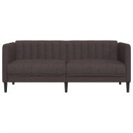 Диван, 2-местен, тъмнокафяв, текстил
