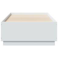 Рамка за легло с LED осветление бяла 75x190 см инженерно дърво
