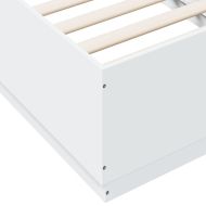 Рамка за легло с LED осветление бяла 75x190 см инженерно дърво