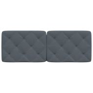 Мека табла за легло, тъмносива, 140 см, кадифе