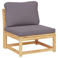 Градинско кресло с възглавница, масивно дърво акация