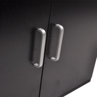 Комплект мебели за баня от 3 части и мивка, черен цвят