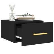 Нощно шкафче за стенен монтаж, черно, 35x35x20 см