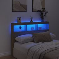 Табла шкаф с LED, сонома дъб, 140x17x102 см