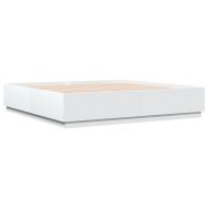 Рамка за легло, бяло, 200x200 см, масивно дърво