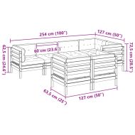 Градински диван от 7 части с възглавници, импрегниран бор