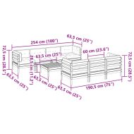 Градински комплект диван с възглавници, 8 части, восъчнокафяв