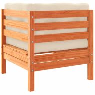 Градински комплект с възглавници, 6 части, восъчнокафяв