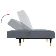 Комплект дивани от 2 части, тъмносиво, кадифе