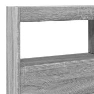 Табла шкаф с LED, сив сонома, 140x17x102 см