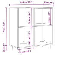 Шкаф за винилови плочи сонома дъб 84,5x38x89 см инженерно дърво