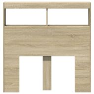 Табла шкаф с LED, сонома дъб, 100x17x102 см