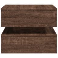 Маса за кафе с LED осветление, кафяв дъб, 50x50x40 см