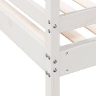 Двуетажно легло, 90x200/140x200 см, бяло, борово дърво масив