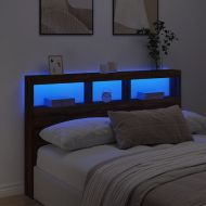 Табла шкаф с LED, кафяв дъб, 160x17x102 см