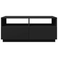 Маса за кафе с LED осветление, черна, 90x49x40 см