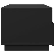 Маса за кафе с LED осветление, черна, 90x49x40 см