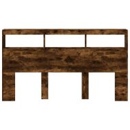 Табла шкаф с LED, опушен дъб, 180x17x102 см