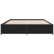 Рамка за легло, черна, 120x190 см, инженерно дърво и метал
