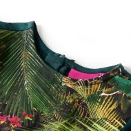 Детска рокля с дълъг ръкав, тъмнозелена, 128