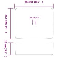 Мивка за плот черен и кафяв правоъгълна 46x35,5x13 см керамика