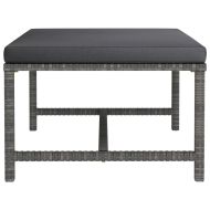 Градински лаундж комплект с възглавници 12 части полиратан сив