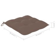 Градински трапезни столове с възглавници, 3 бр, акация масив