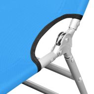 Сгъваем шезлонг с възглавница, стомана, син тюркоаз