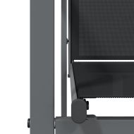 Градински трапезен комплект 7 части черен текстилен и стомана