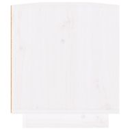 ТВ шкаф, бял, 110x34x40 см, бор масив