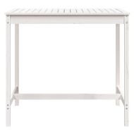 Градинска маса бяла 121x82,5x110 см борово дърво масив