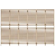 Параван за стая, 6 панела, бежов, полиратан