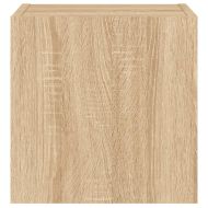 Стенни ТВ шкафове с LED лампи, 2 бр, сонома дъб, 30,5x35x30 см