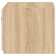 Стенни ТВ шкафове с LED лампи, 2 бр, сонома дъб, 30,5x35x30 см