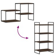 Стенни рафтове 4 бр кафяв дъб 60x40x1,5 см инженерно дърво
