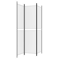 Параван за стая, 3 панела, бял, 150x200 см, текстил
