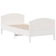 Рамка за легло без матрак, бял, 90x190 см, борово дърво масив