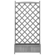 Кашпа с пергола, сиво, масивна ела