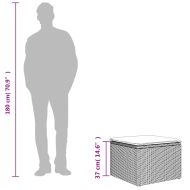 Градинска табуретка с възглавница бежова 55x55x37 см полиратан