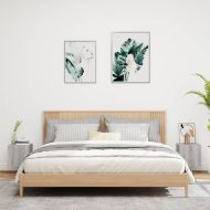 Стенни ТВ шкафове с LED лампи, 2 бр, сив сонома, 30,5x35x30 см