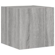 Стенни ТВ шкафове с LED лампи, 2 бр, сив сонома, 30,5x35x30 см