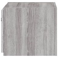 Стенни ТВ шкафове с LED лампи, 2 бр, сив сонома, 30,5x35x30 см