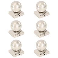 Капаци за стълбове, 6 бр, глобус, неръждаема стомана, 91x91 мм