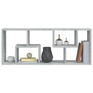 Стенен рафт, бетонно сив, 36x16x90 см, инженерно дърво