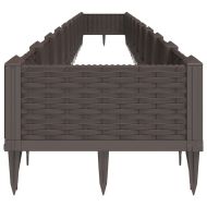 Градинска кашпа с колчета, кафява, 362,5x42,5x28,5 см, PP