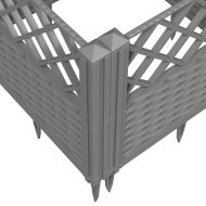 Градинска кашпа с колчета, светлосива, 363,5x43,5x43,5 см, PP