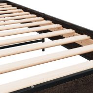 Рамка за легло, кафяв дъб, 90x200 см, инженерно дърво и метал