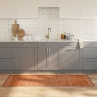 Килим, правоъгълен, кафяв, 70x200 см, бамбук